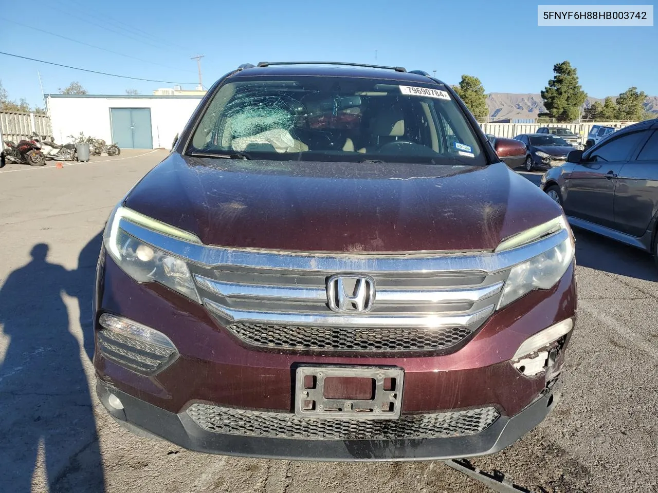 2017 Honda Pilot Exl VIN: 5FNYF6H88HB003742 Lot: 79690784