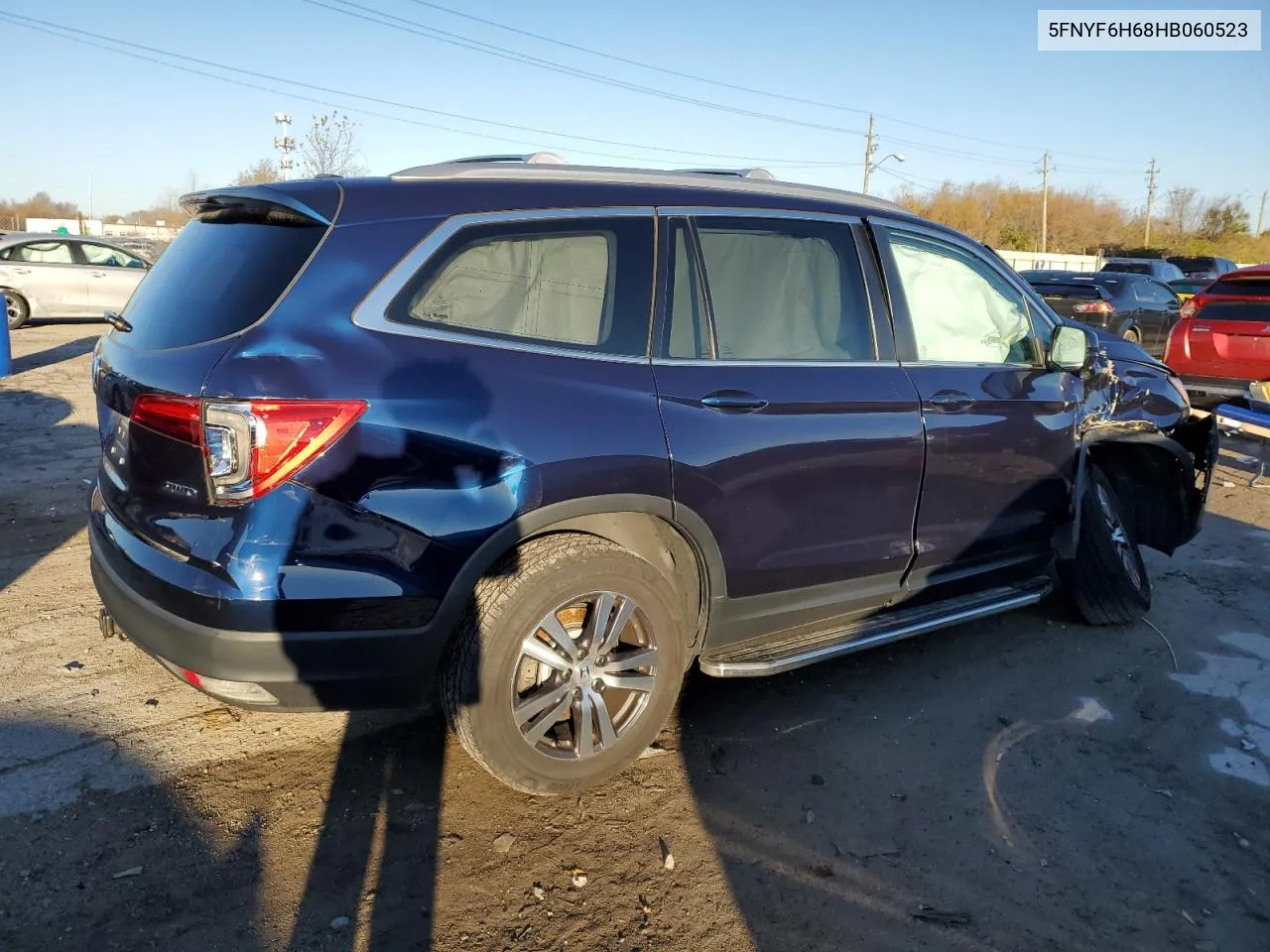 2017 Honda Pilot Exl VIN: 5FNYF6H68HB060523 Lot: 80039884