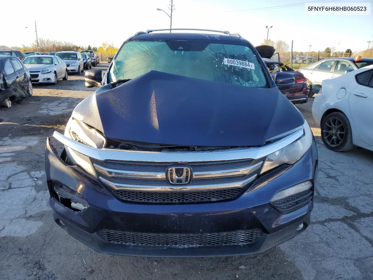 2017 Honda Pilot Exl VIN: 5FNYF6H68HB060523 Lot: 80039884