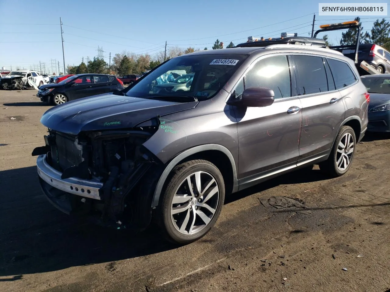 5FNYF6H98HB068115 2017 Honda Pilot Touring