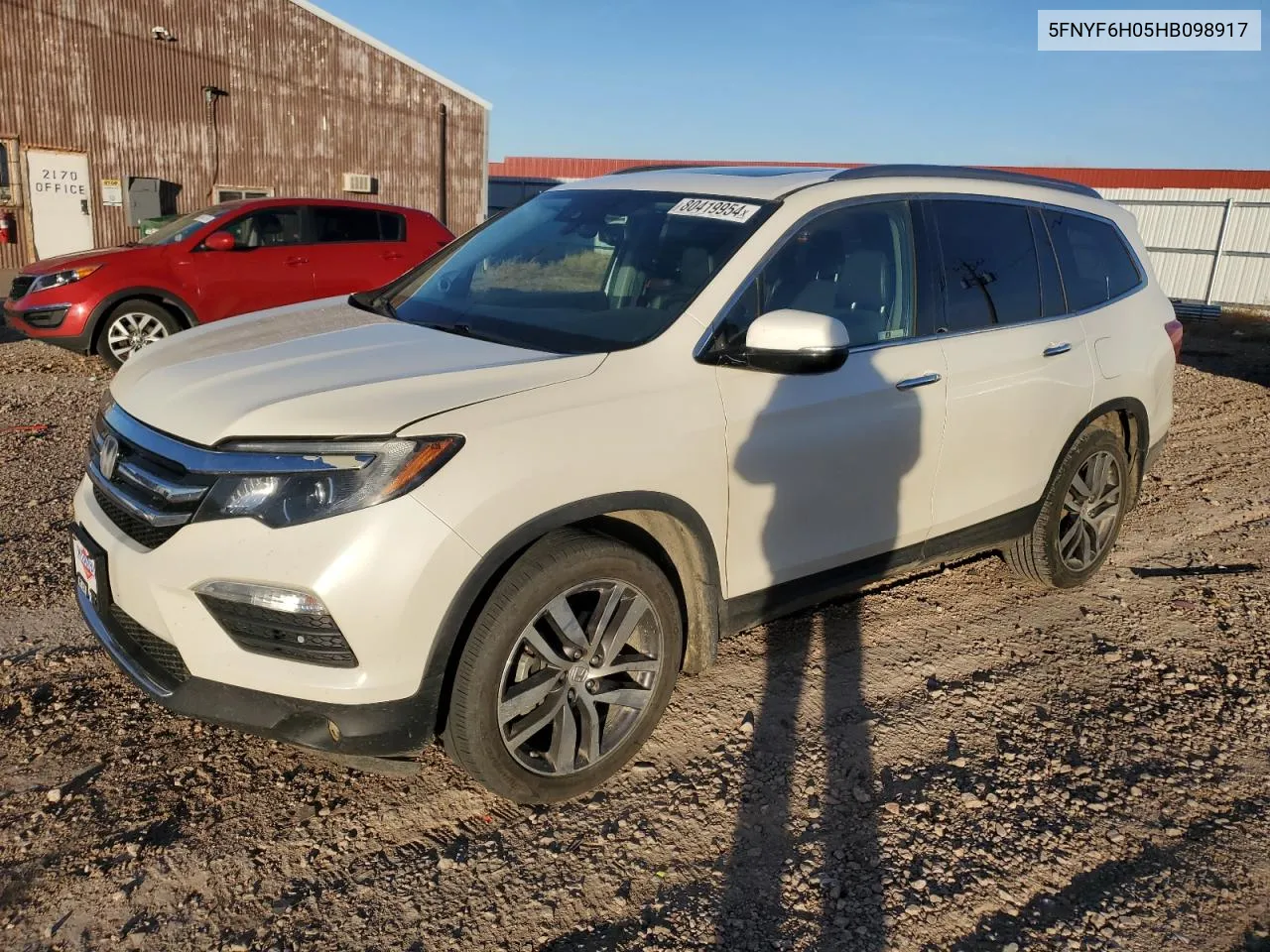 2017 Honda Pilot Elite VIN: 5FNYF6H05HB098917 Lot: 80419954