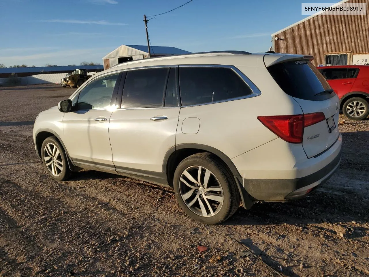 2017 Honda Pilot Elite VIN: 5FNYF6H05HB098917 Lot: 80419954