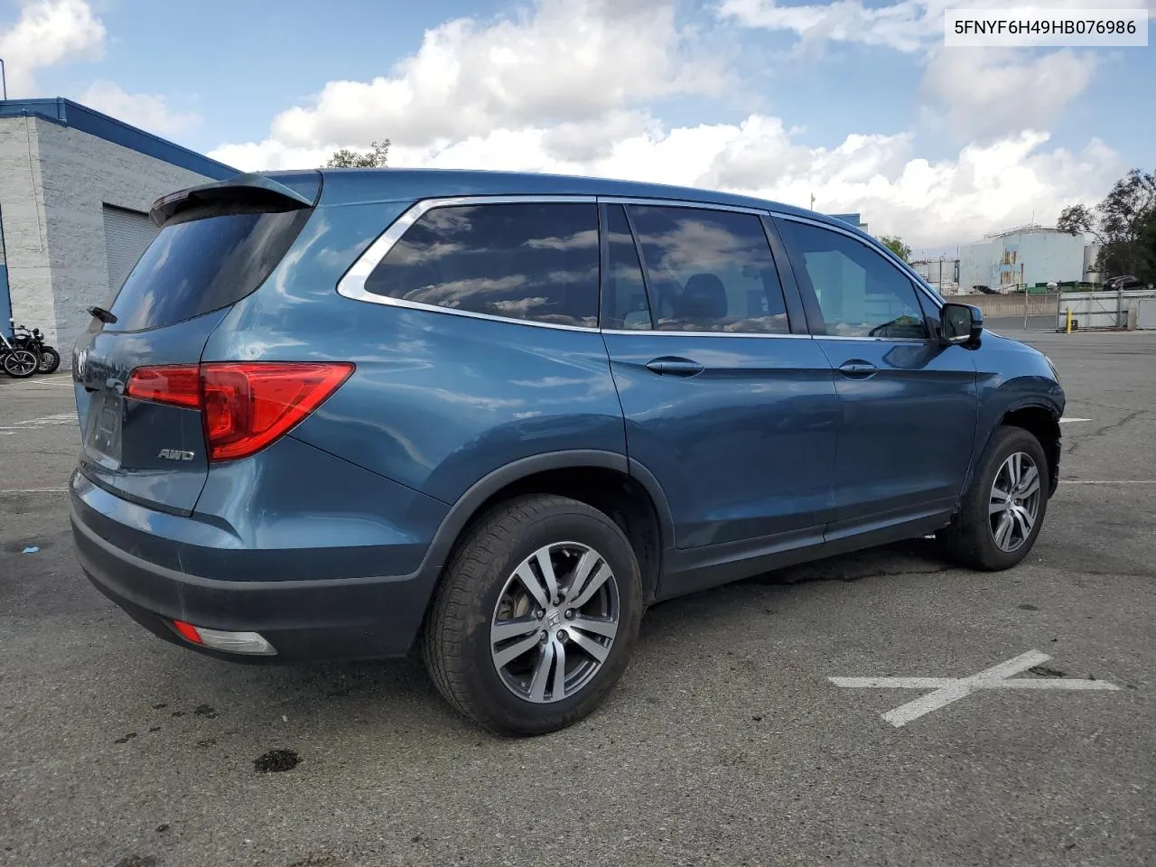 2017 Honda Pilot Ex VIN: 5FNYF6H49HB076986 Lot: 80572944