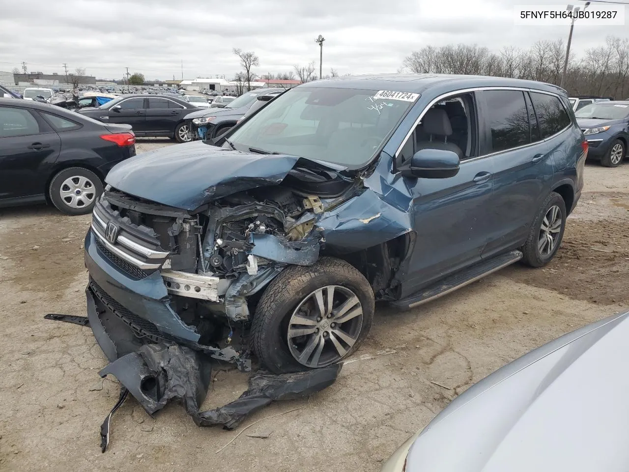 2018 Honda Pilot Exl VIN: 5FNYF5H64JB019287 Lot: 46041724