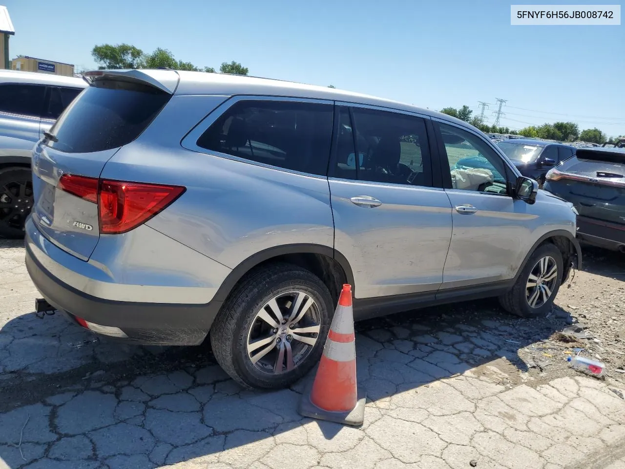 2018 Honda Pilot Exl VIN: 5FNYF6H56JB008742 Lot: 58836434