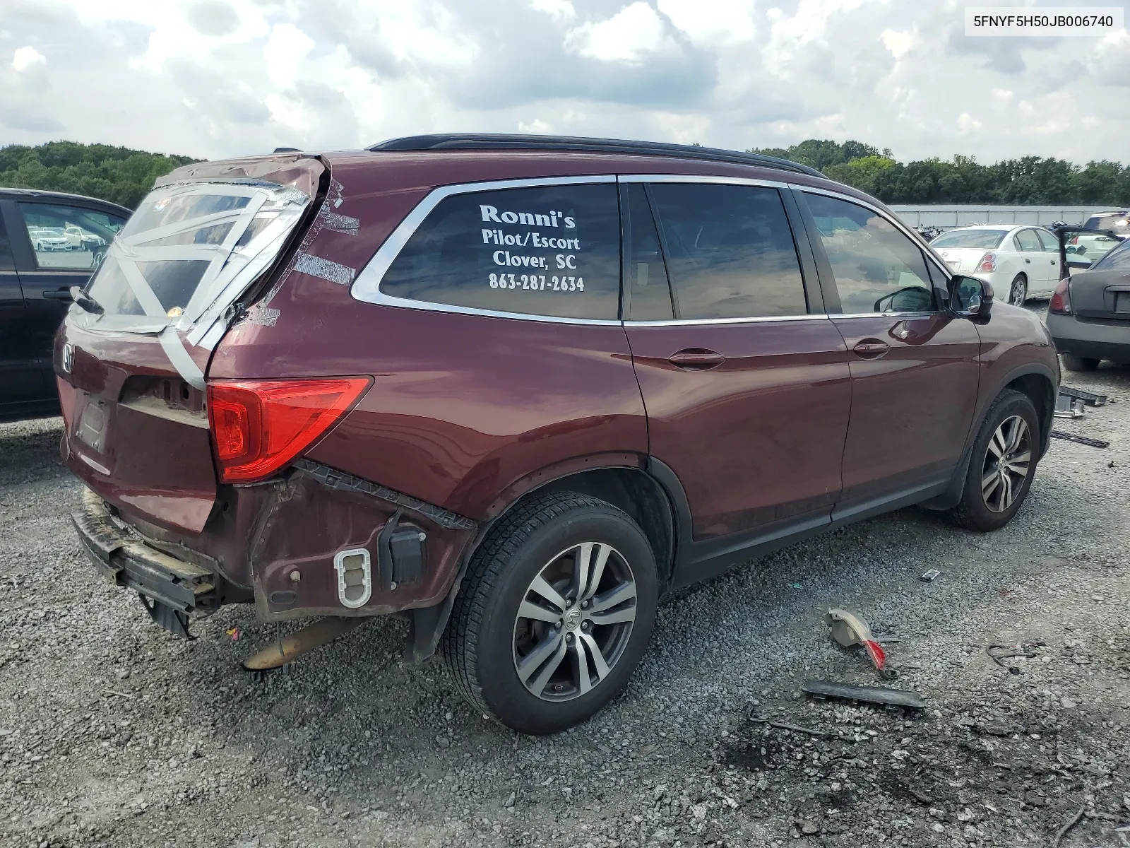 2018 Honda Pilot Exl VIN: 5FNYF5H50JB006740 Lot: 64837484