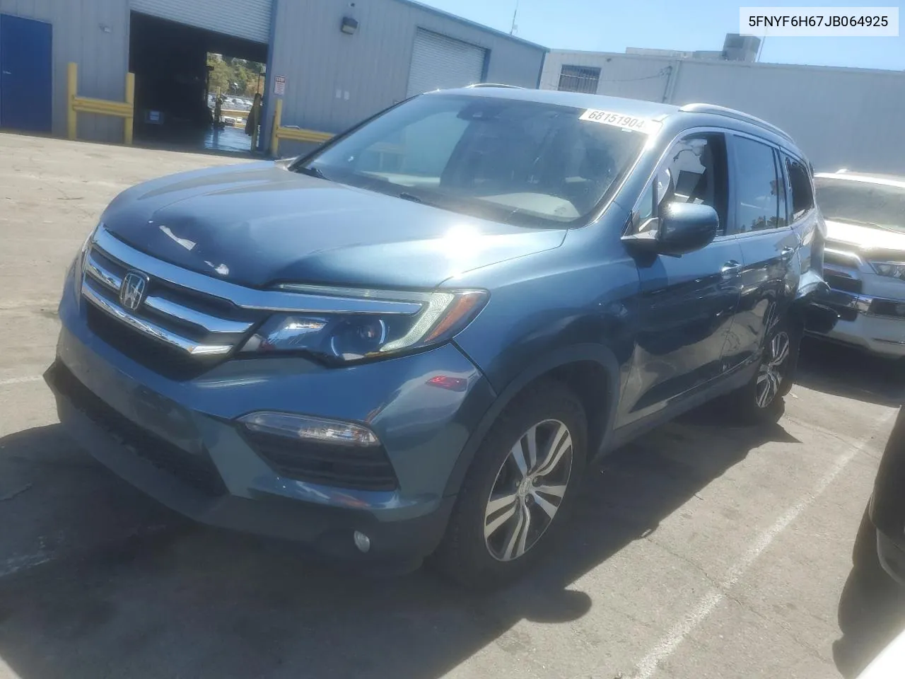 2018 Honda Pilot Exl VIN: 5FNYF6H67JB064925 Lot: 68151904