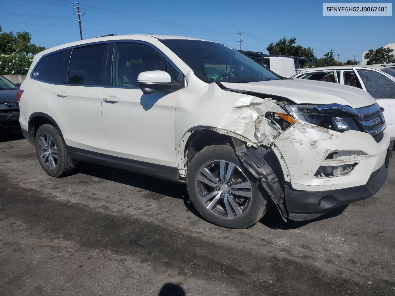 2018 Honda Pilot Exl VIN: 5FNYF6H52JB067481 Lot: 68574604