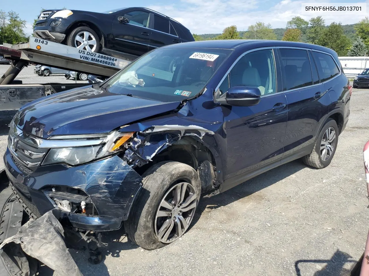 2018 Honda Pilot Exl VIN: 5FNYF6H56JB013701 Lot: 69196194