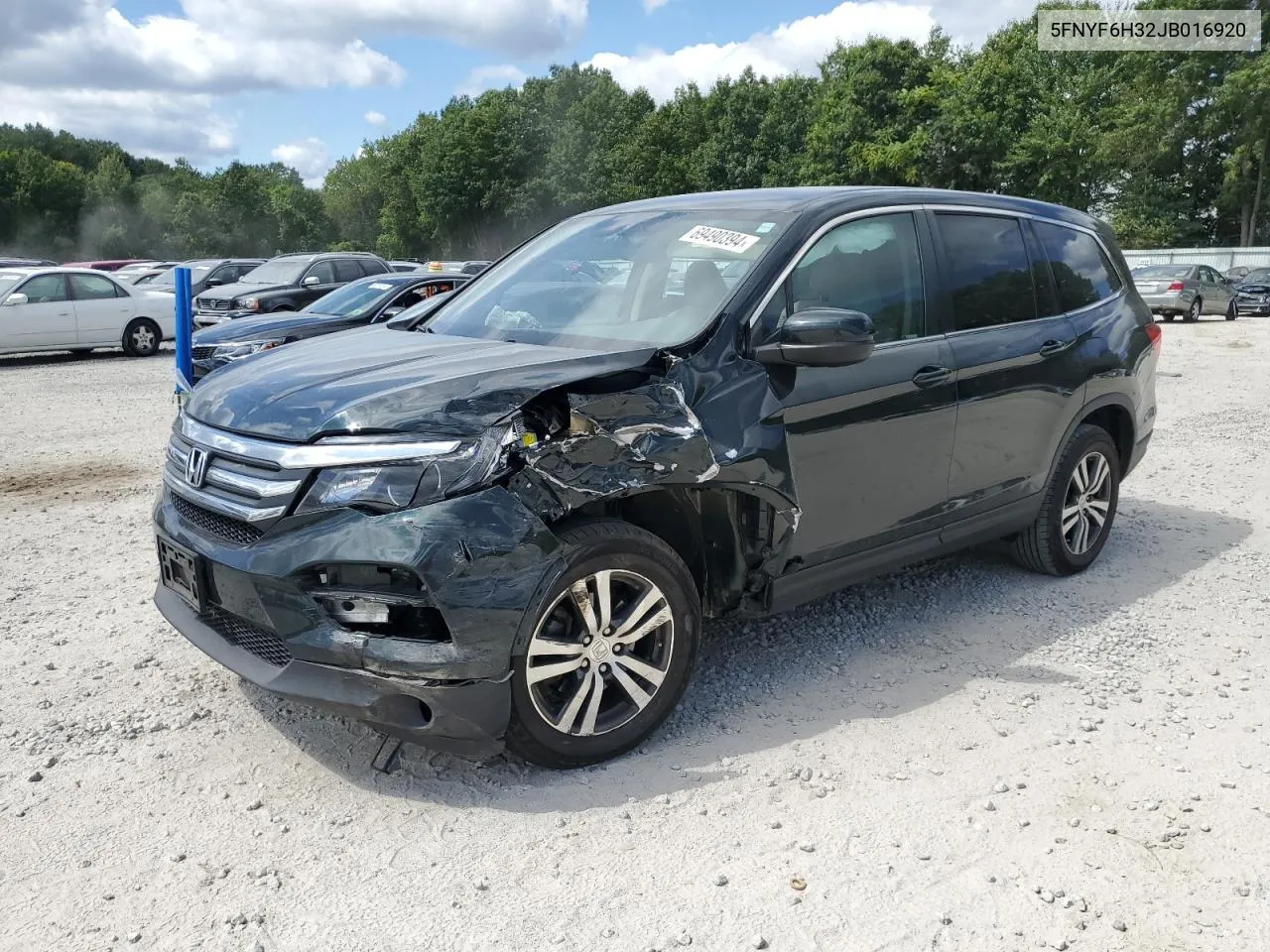 2018 Honda Pilot Ex VIN: 5FNYF6H32JB016920 Lot: 69490394