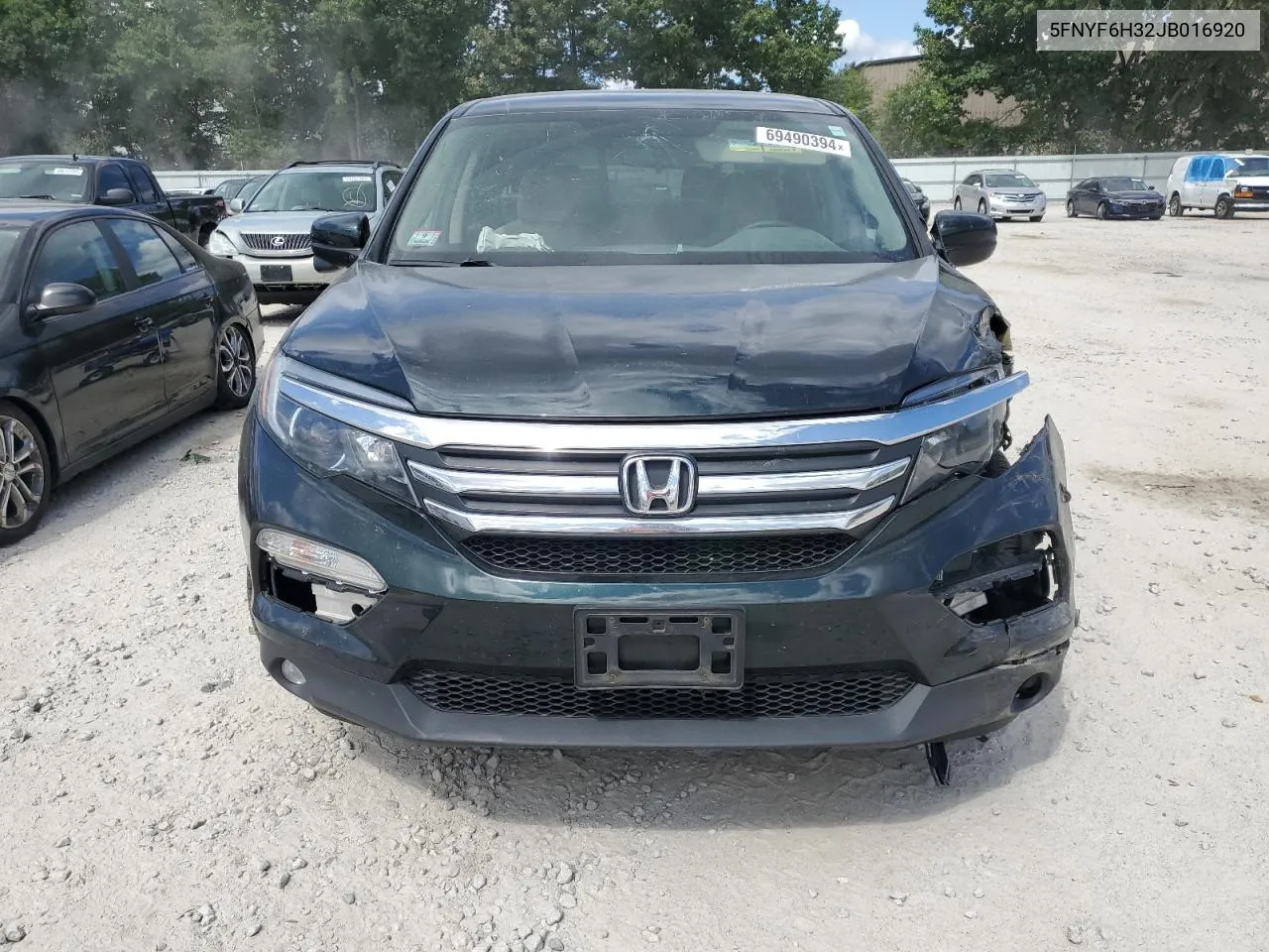 2018 Honda Pilot Ex VIN: 5FNYF6H32JB016920 Lot: 69490394