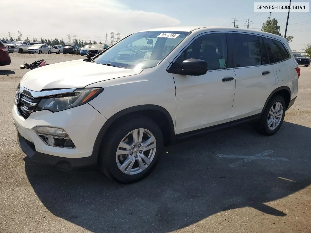 2018 Honda Pilot Lx VIN: 5FNYF5H18JB018194 Lot: 70863754