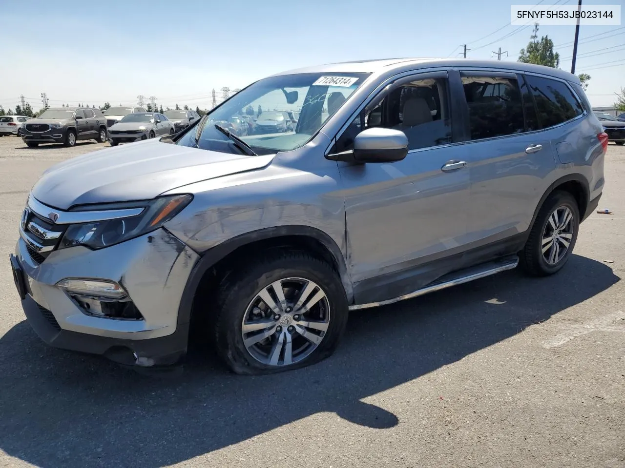 2018 Honda Pilot Exl VIN: 5FNYF5H53JB023144 Lot: 71264314