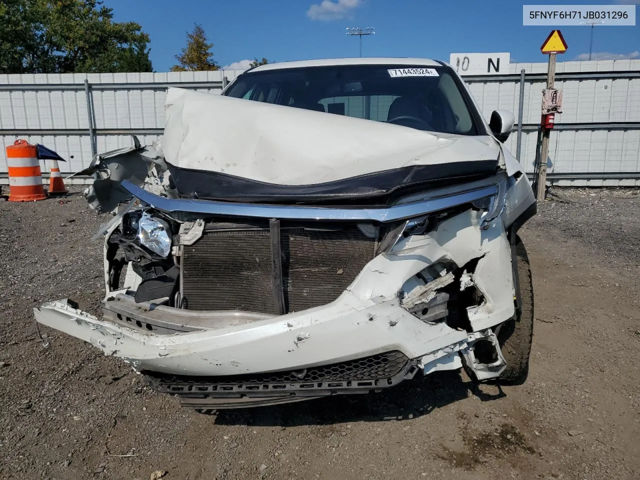 5FNYF6H71JB031296 2018 Honda Pilot Exln