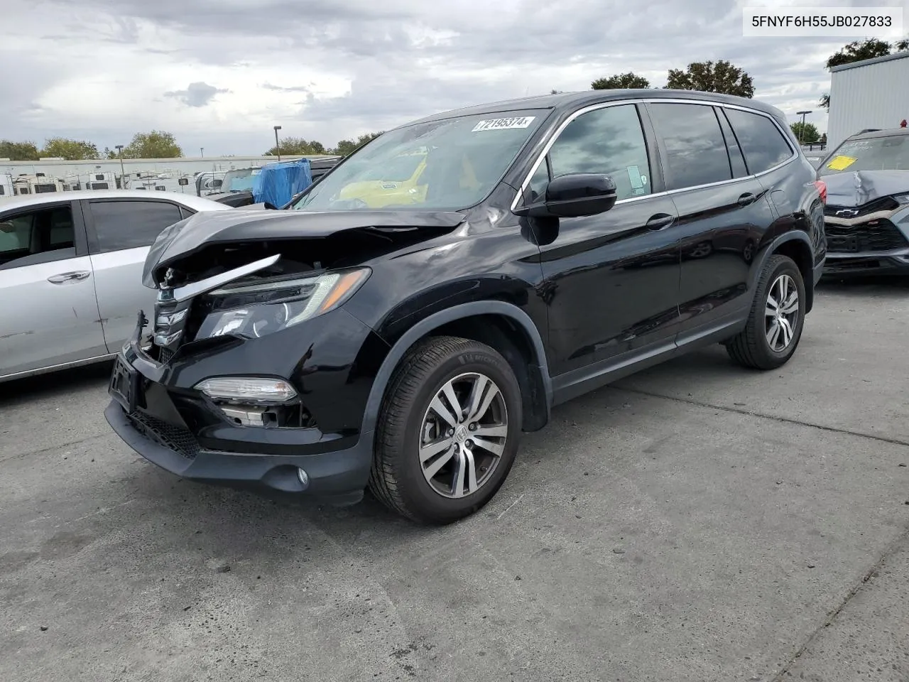 2018 Honda Pilot Exl VIN: 5FNYF6H55JB027833 Lot: 72195374