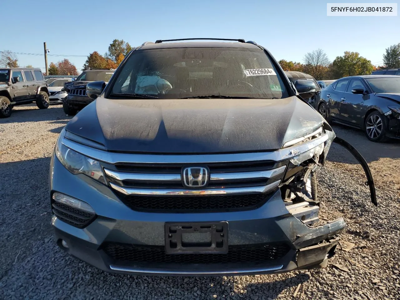 2018 Honda Pilot Elite VIN: 5FNYF6H02JB041872 Lot: 76229684