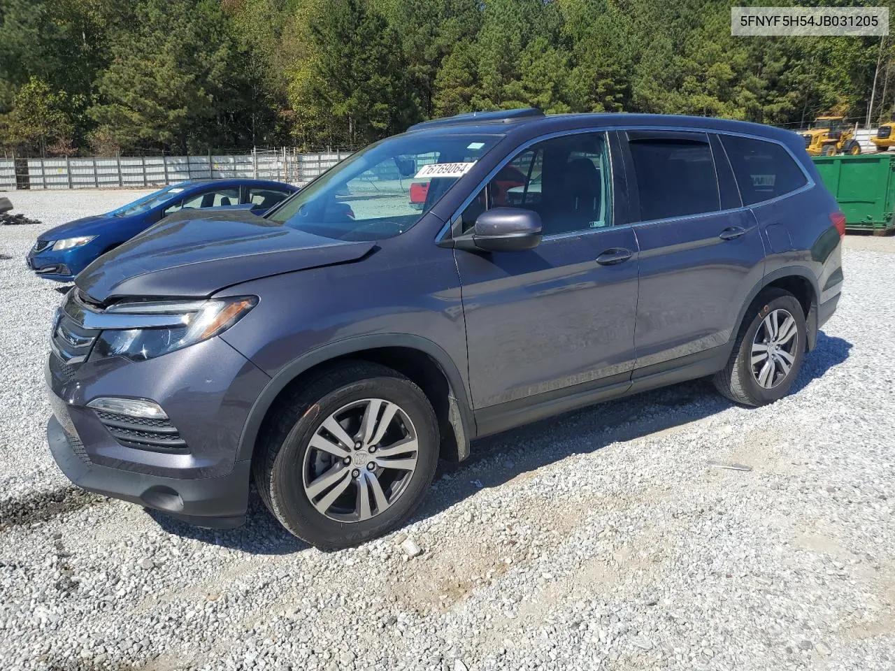 2018 Honda Pilot Exl VIN: 5FNYF5H54JB031205 Lot: 76769064