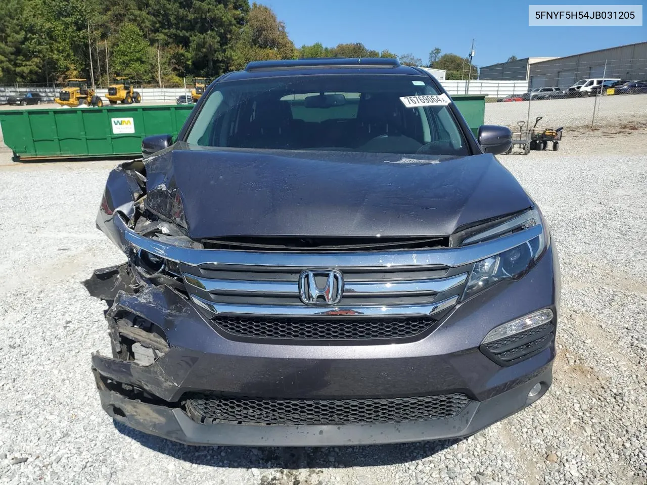 2018 Honda Pilot Exl VIN: 5FNYF5H54JB031205 Lot: 76769064