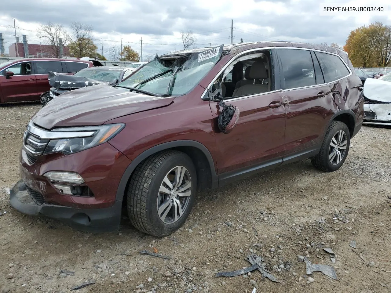 2018 Honda Pilot Exl VIN: 5FNYF6H59JB003440 Lot: 77000784