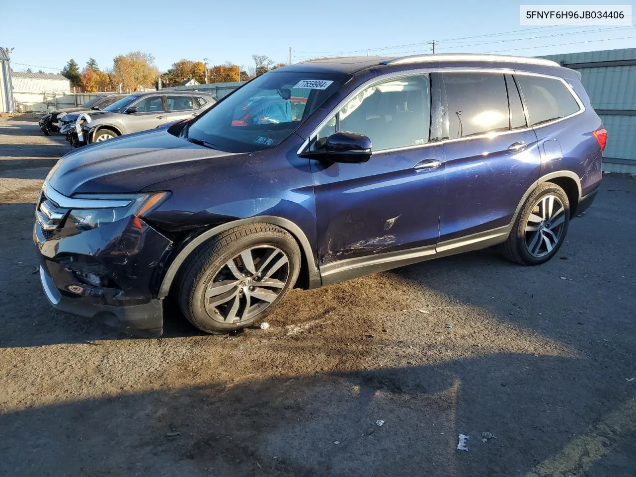 2018 Honda Pilot Touring VIN: 5FNYF6H96JB034406 Lot: 77659984