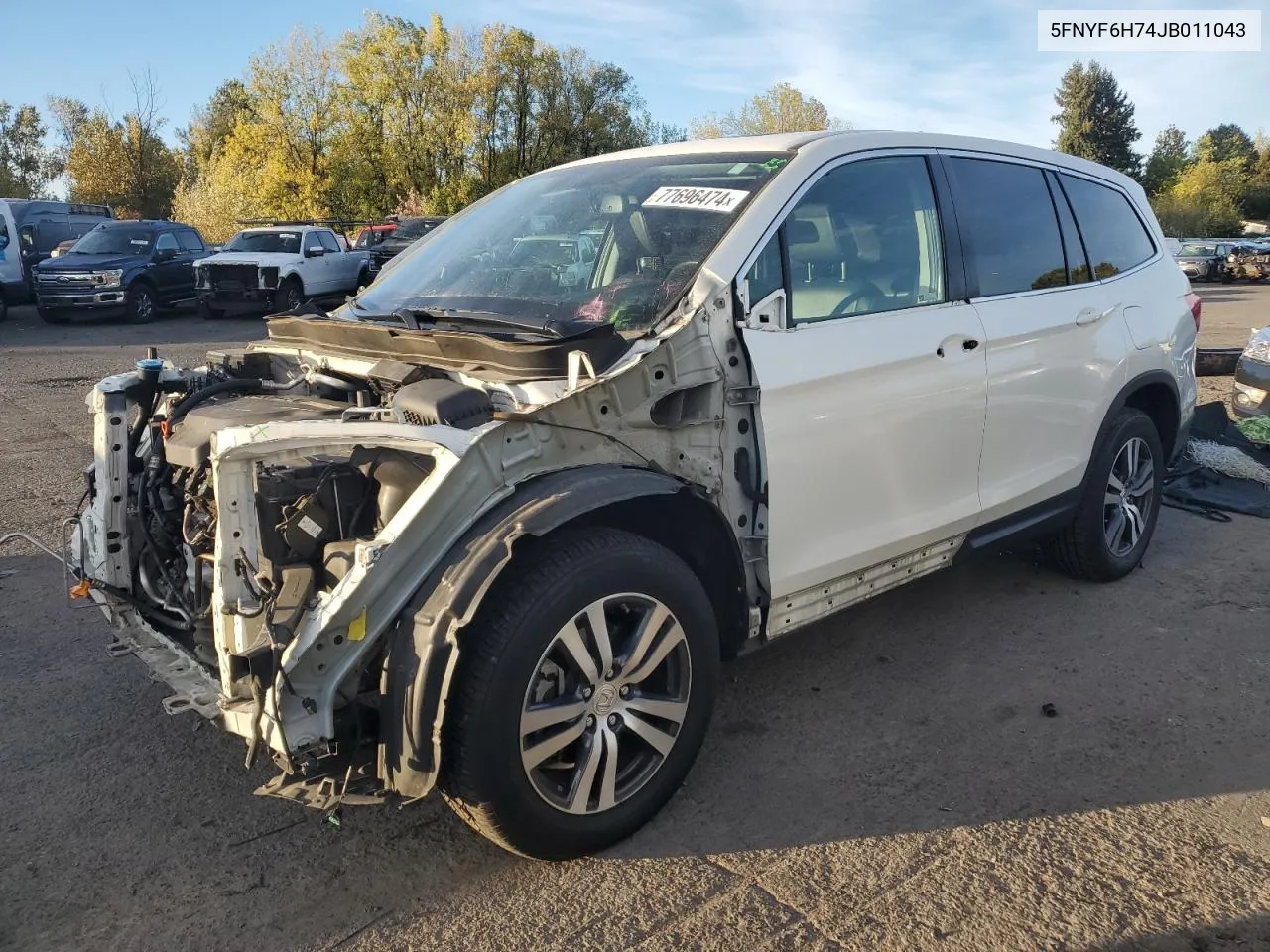 2018 Honda Pilot Exln VIN: 5FNYF6H74JB011043 Lot: 77696474