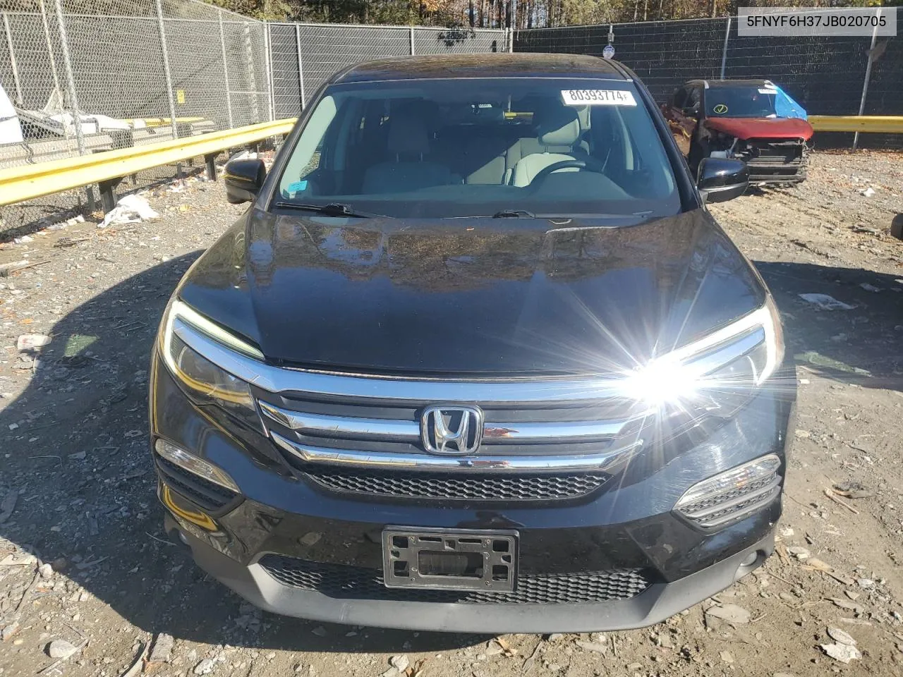 2018 Honda Pilot Ex VIN: 5FNYF6H37JB020705 Lot: 80393774