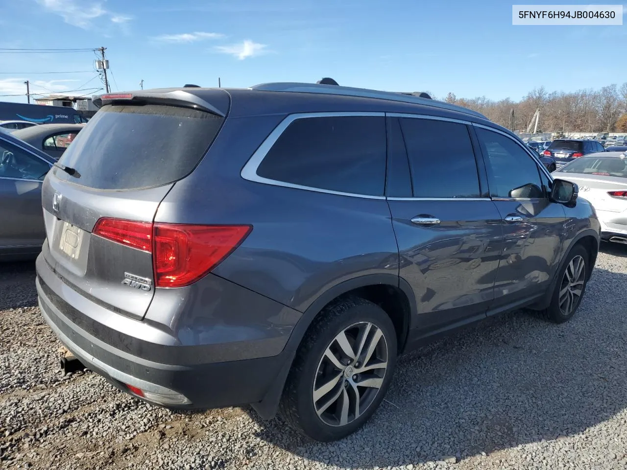 2018 Honda Pilot Touring VIN: 5FNYF6H94JB004630 Lot: 80940874