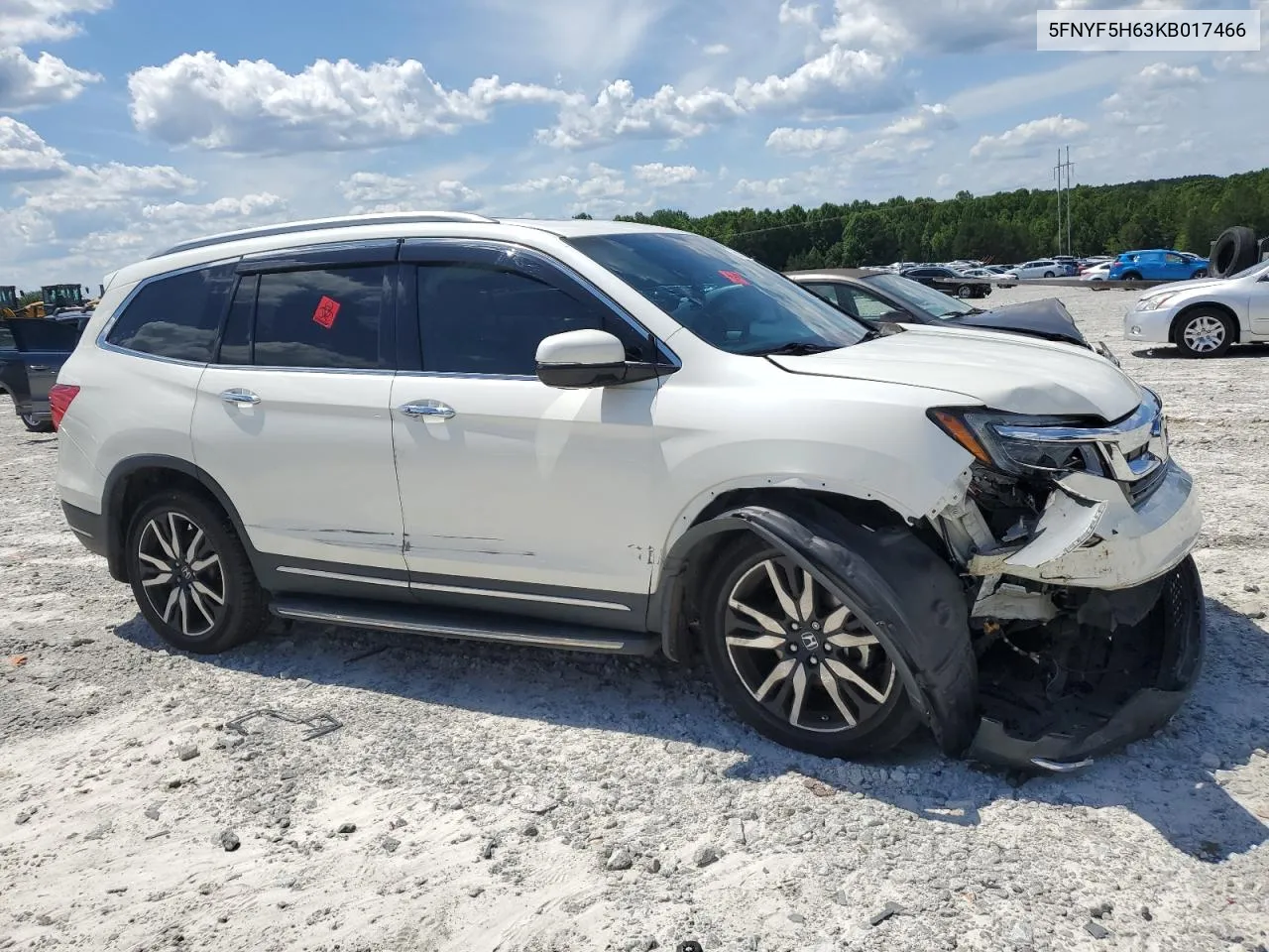 2019 Honda Pilot Touring VIN: 5FNYF5H63KB017466 Lot: 56523304