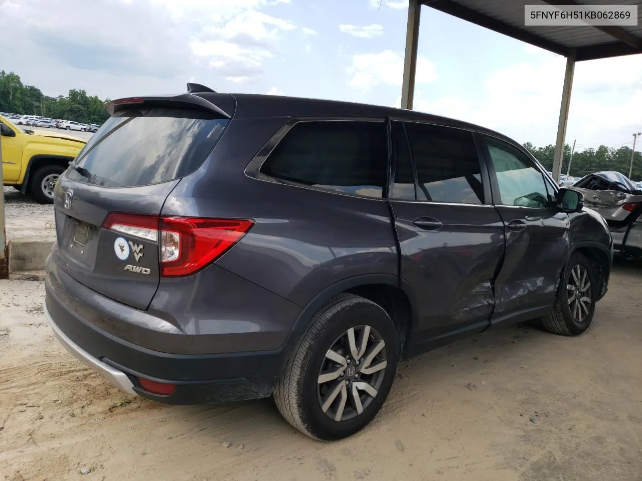 2019 Honda Pilot Exl VIN: 5FNYF6H51KB062869 Lot: 60243024