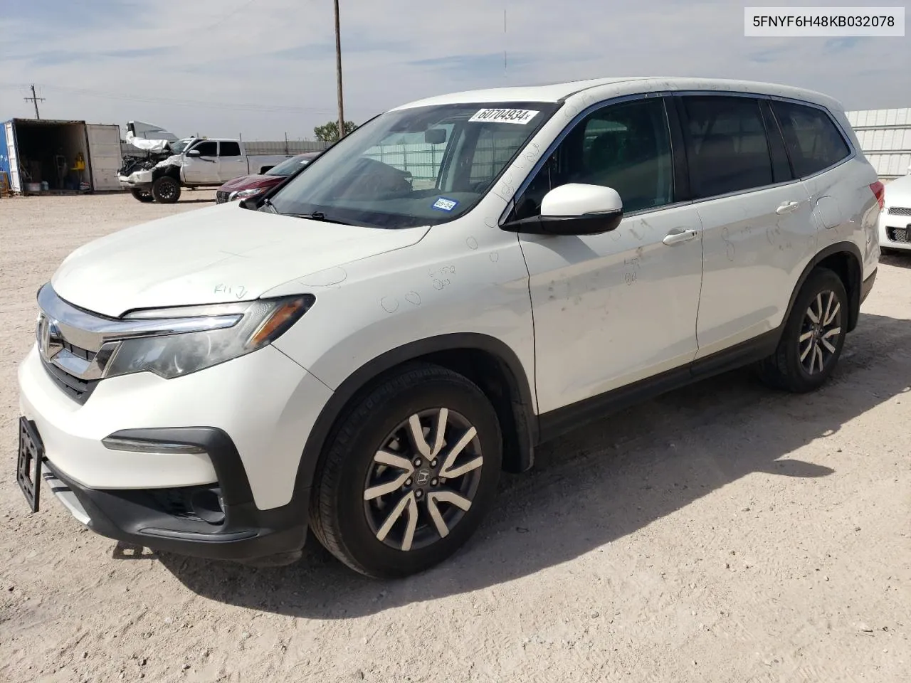 2019 Honda Pilot Exl VIN: 5FNYF6H48KB032078 Lot: 60704934