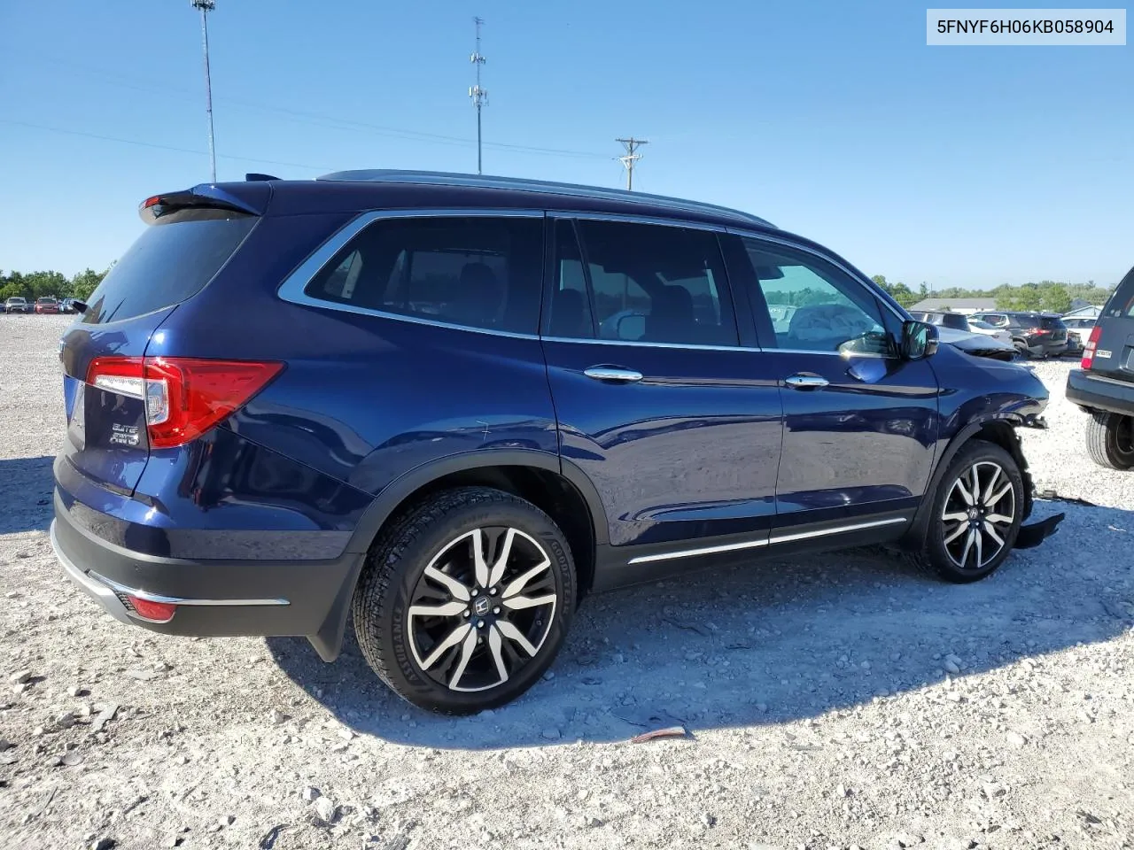 2019 Honda Pilot Elite VIN: 5FNYF6H06KB058904 Lot: 61019894