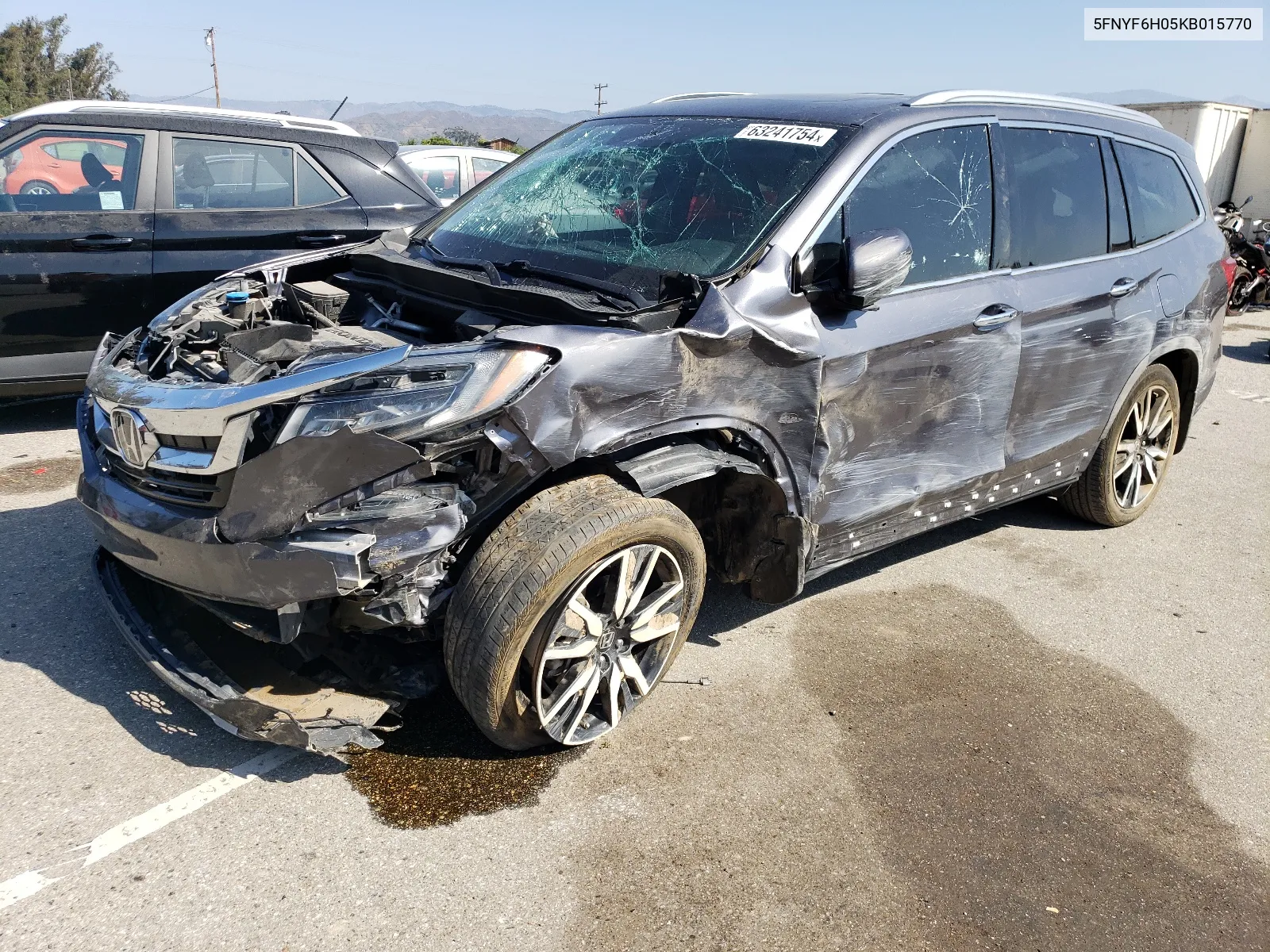 2019 Honda Pilot Elite VIN: 5FNYF6H05KB015770 Lot: 63241754