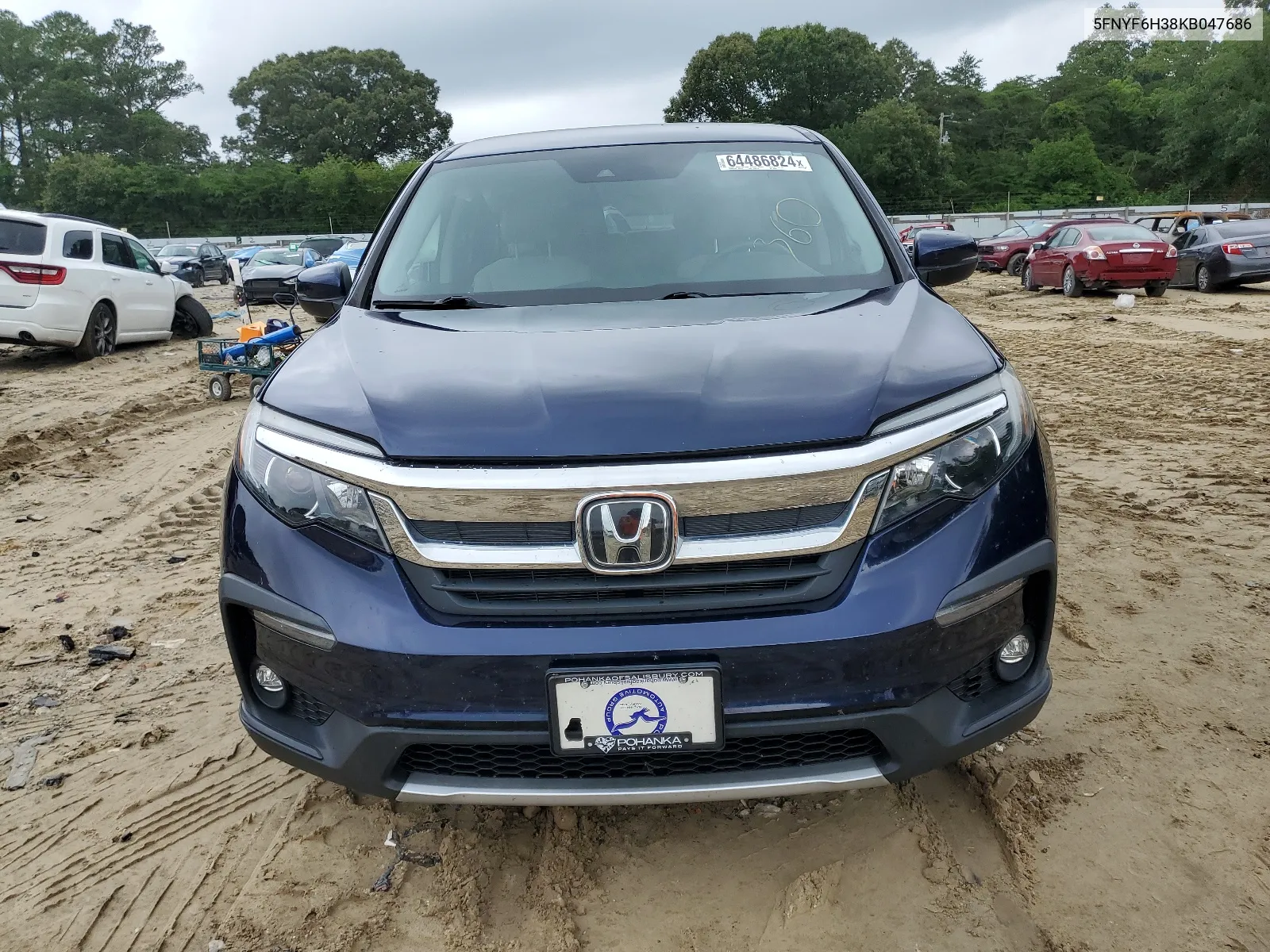 2019 Honda Pilot Ex VIN: 5FNYF6H38KB047686 Lot: 64486824