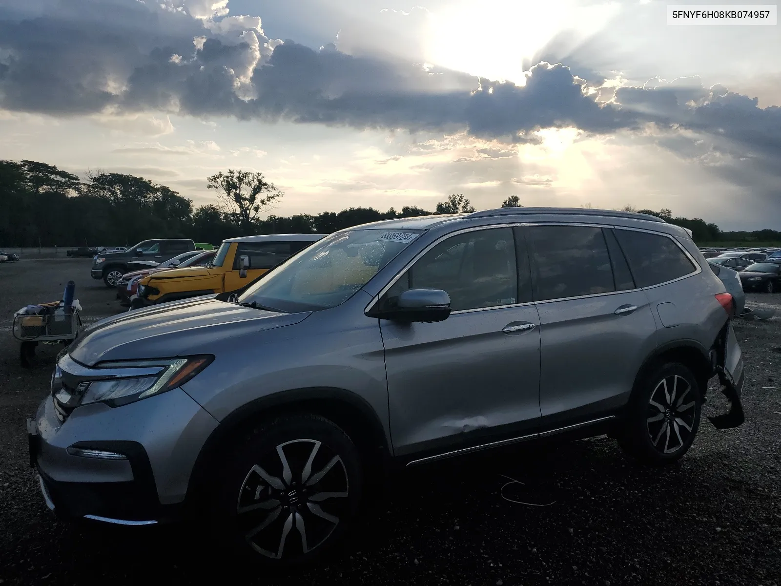 2019 Honda Pilot Elite VIN: 5FNYF6H08KB074957 Lot: 65069724