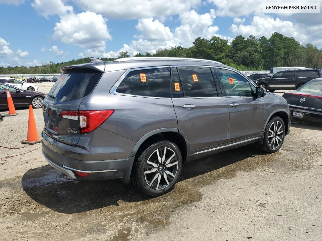 2019 Honda Pilot Elite VIN: 5FNYF6H09KB062090 Lot: 68302124