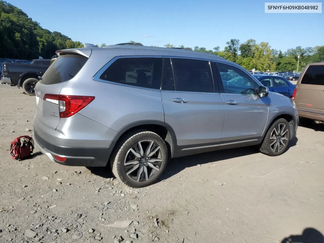 2019 Honda Pilot Elite VIN: 5FNYF6H09KB048982 Lot: 68420294