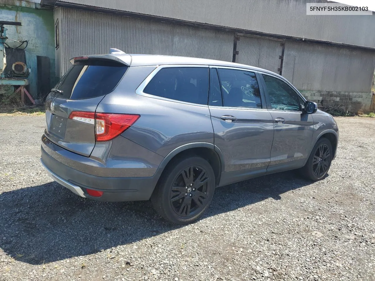 2019 Honda Pilot Ex VIN: 5FNYF5H35KB002103 Lot: 69343064