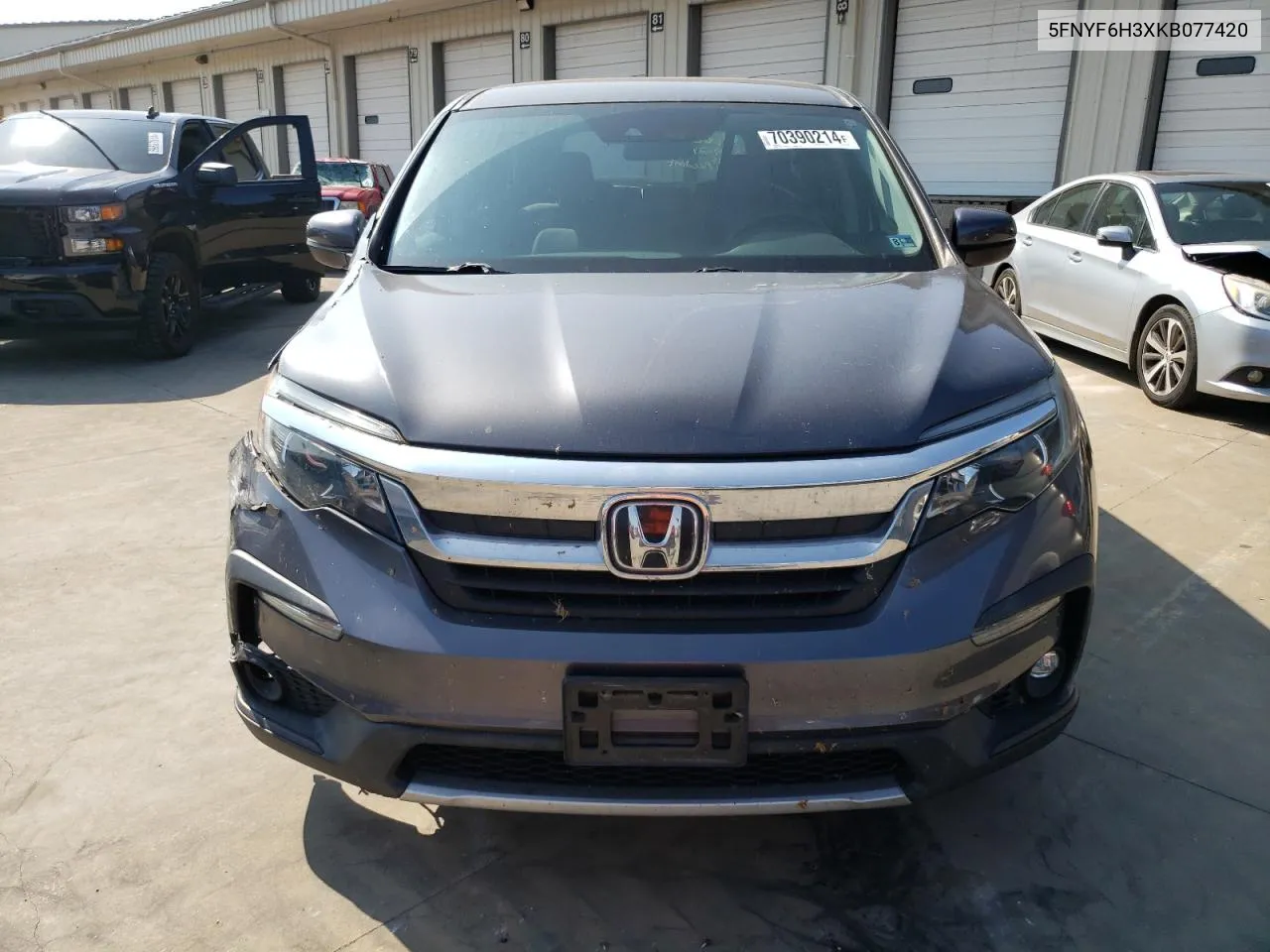 2019 Honda Pilot Ex VIN: 5FNYF6H3XKB077420 Lot: 70390214