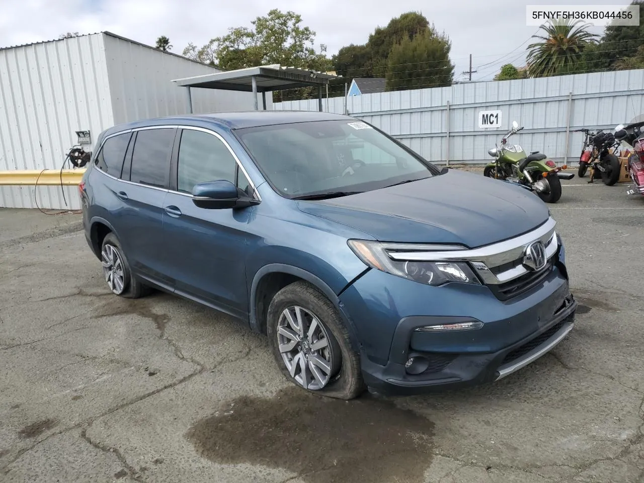 2019 Honda Pilot Ex VIN: 5FNYF5H36KB044456 Lot: 70807294