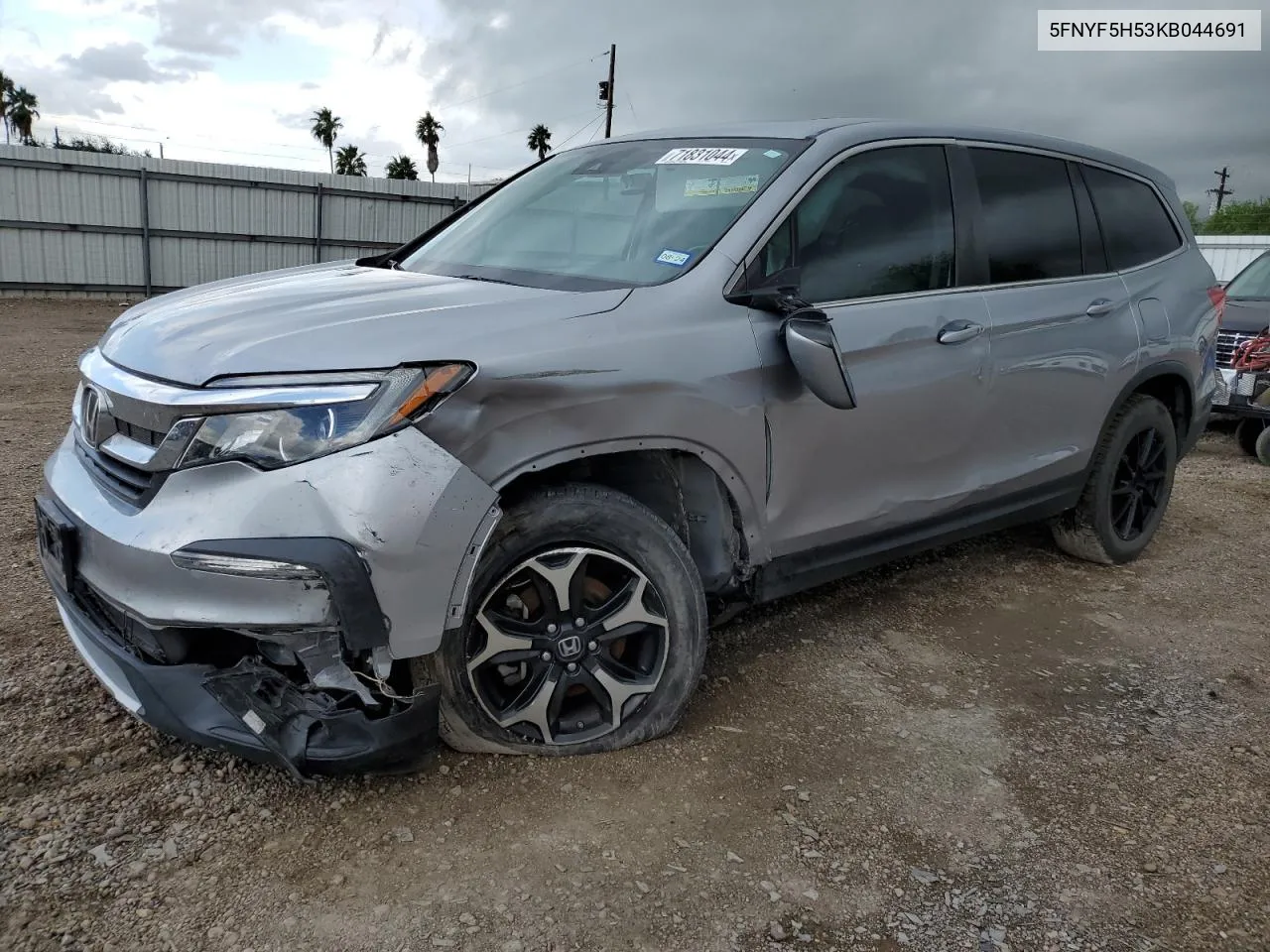 2019 Honda Pilot Exl VIN: 5FNYF5H53KB044691 Lot: 71831044