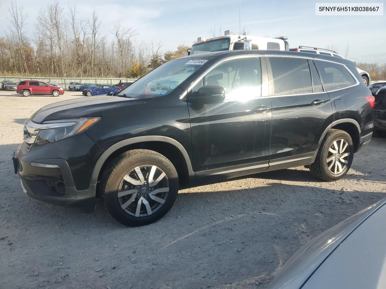 2019 Honda Pilot Exl VIN: 5FNYF6H51KB038667 Lot: 72132464