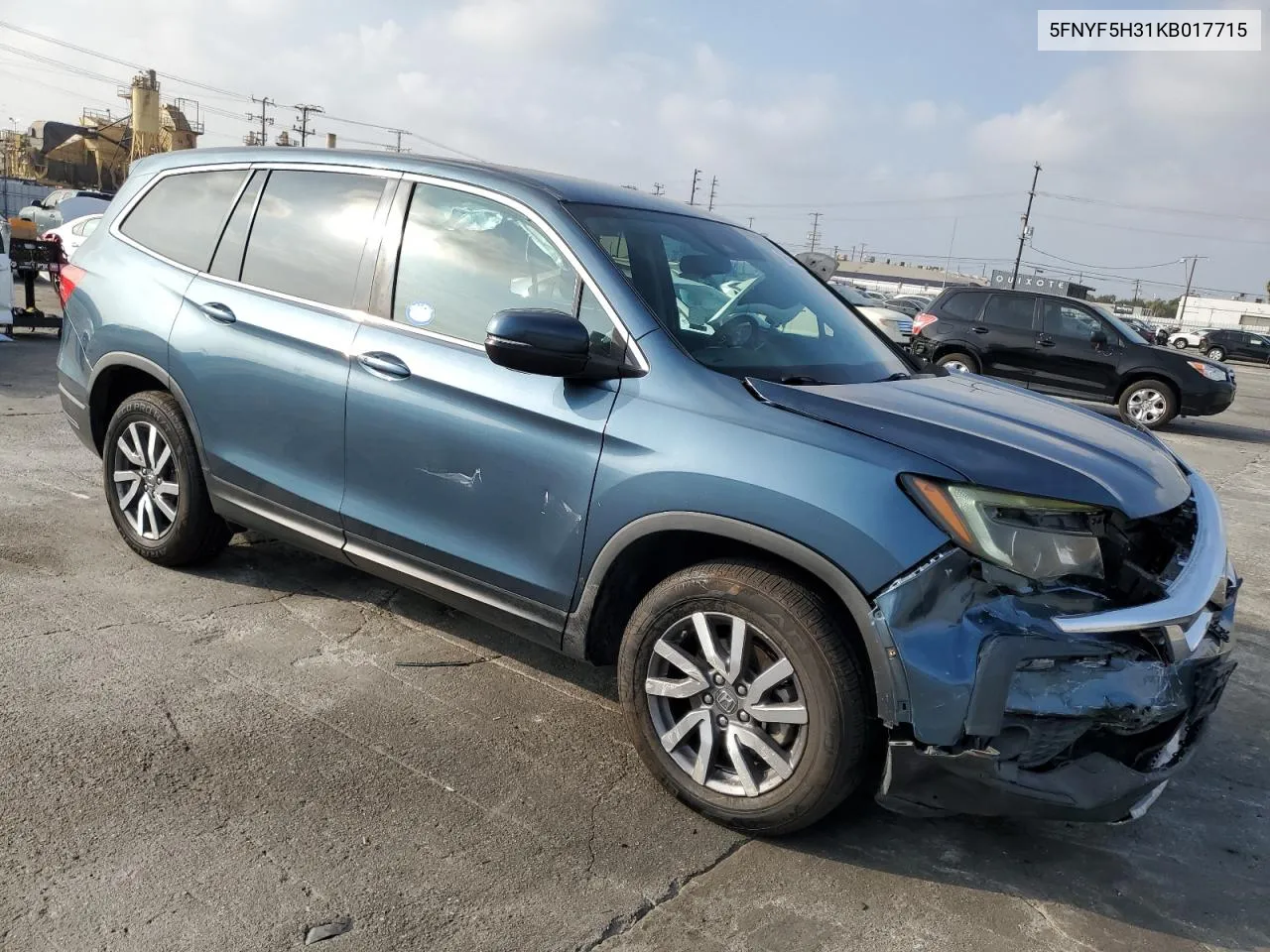 2019 Honda Pilot Ex VIN: 5FNYF5H31KB017715 Lot: 72643154