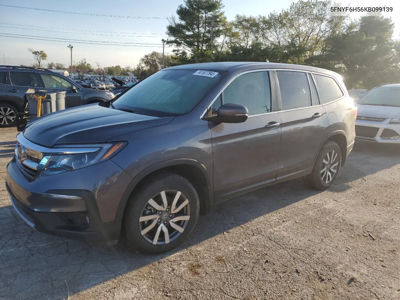 2019 Honda Pilot Exl VIN: 5FNYF6H56KB099139 Lot: 74197794