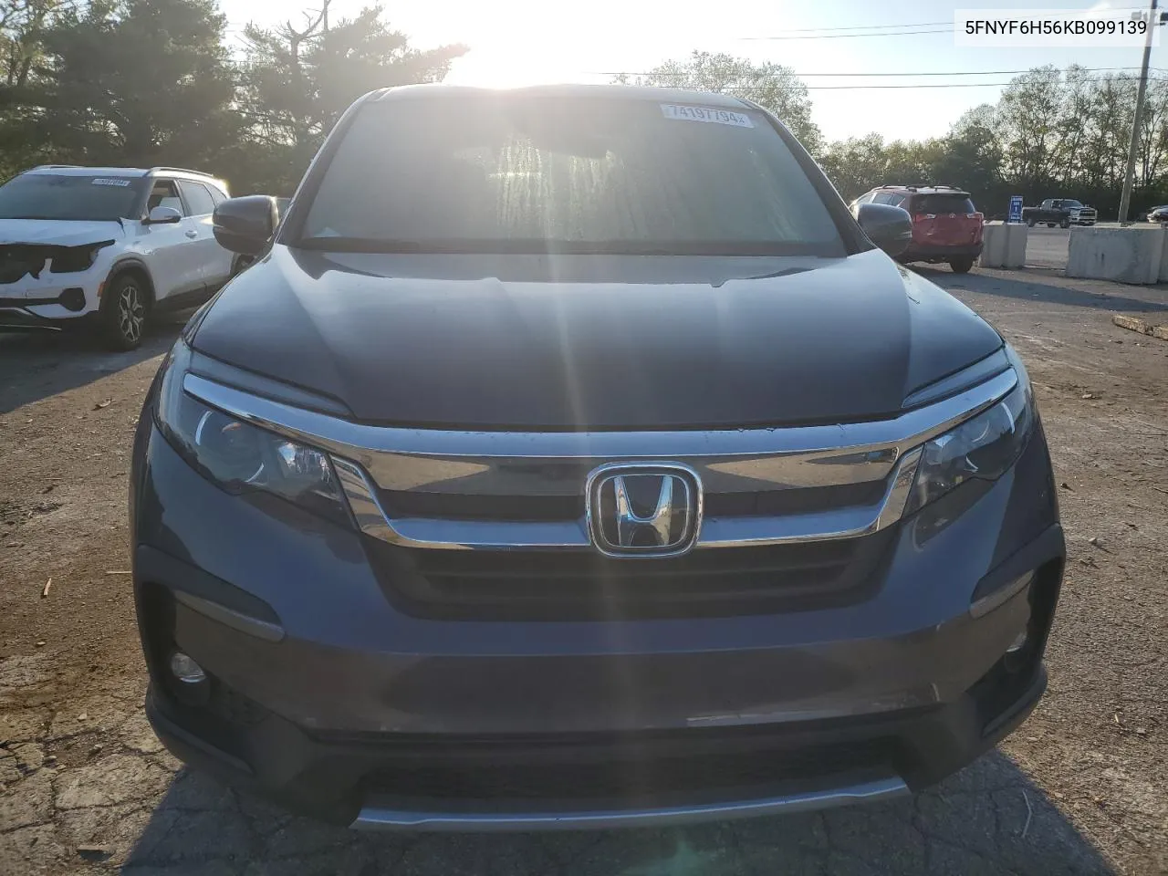 2019 Honda Pilot Exl VIN: 5FNYF6H56KB099139 Lot: 74197794