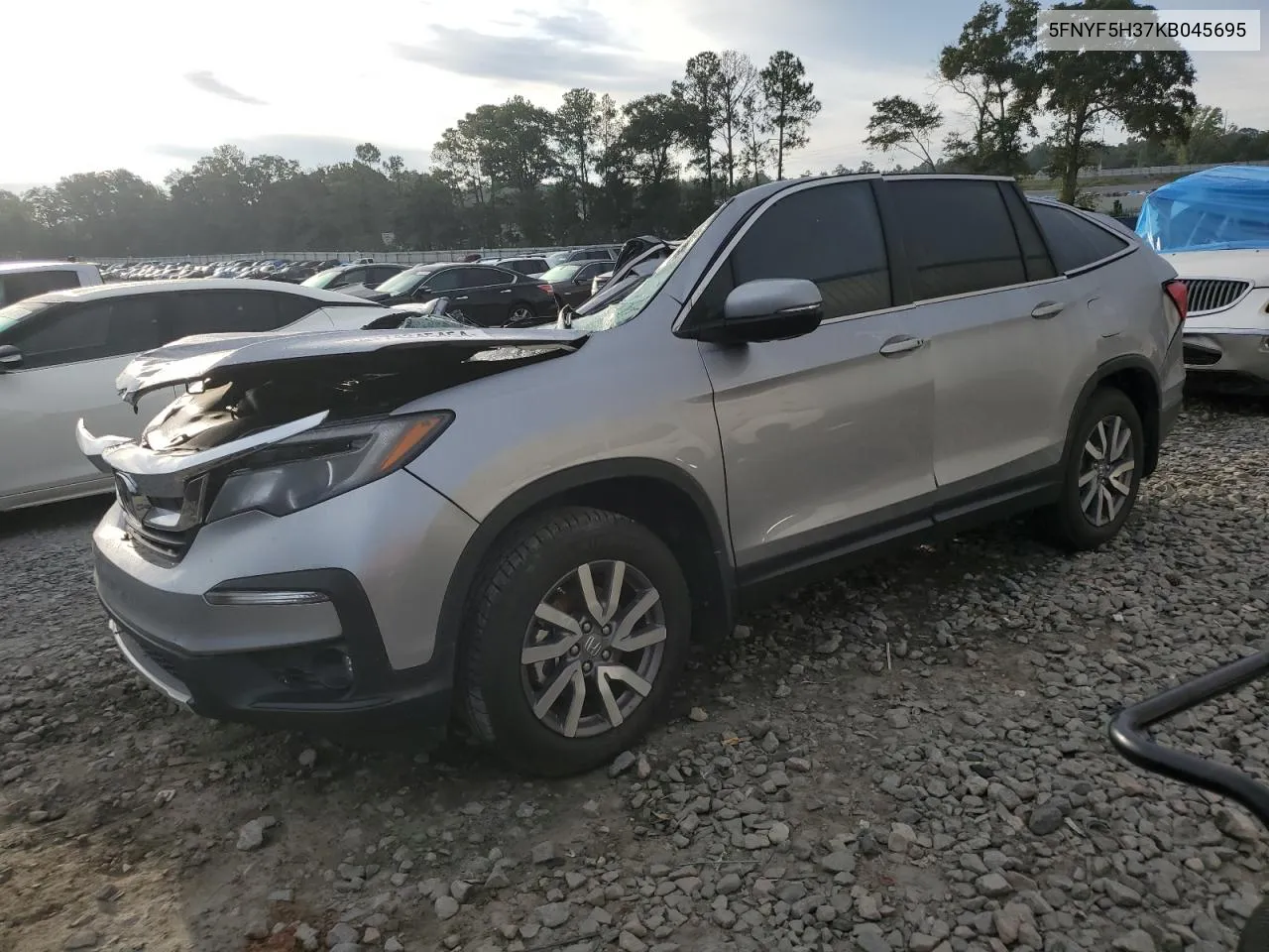 2019 Honda Pilot Ex VIN: 5FNYF5H37KB045695 Lot: 74245454