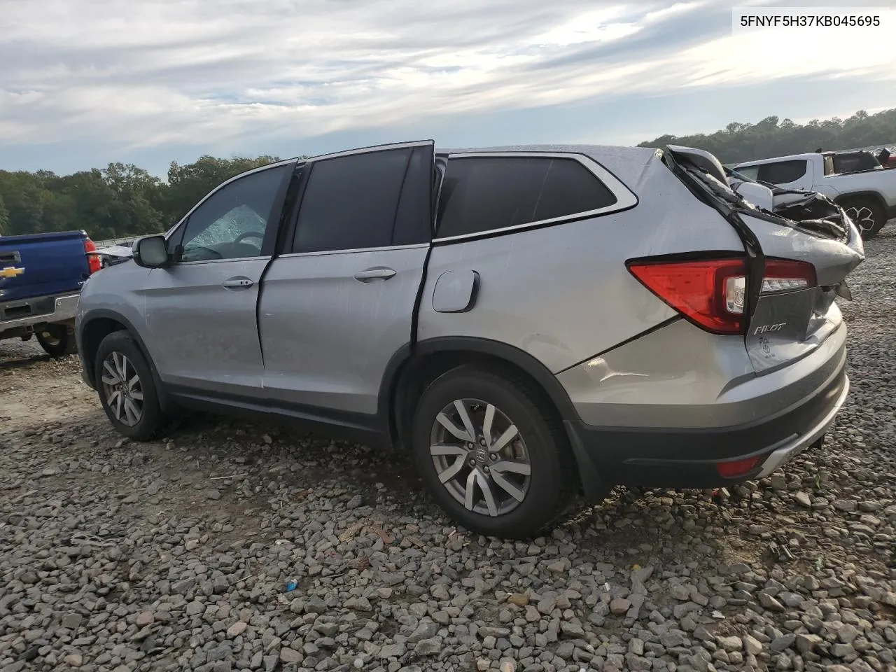 2019 Honda Pilot Ex VIN: 5FNYF5H37KB045695 Lot: 74245454