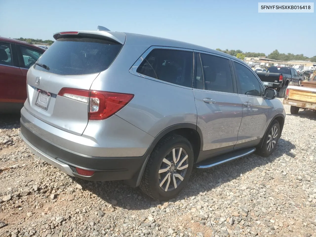 2019 Honda Pilot Exl VIN: 5FNYF5H5XKB016418 Lot: 75424704