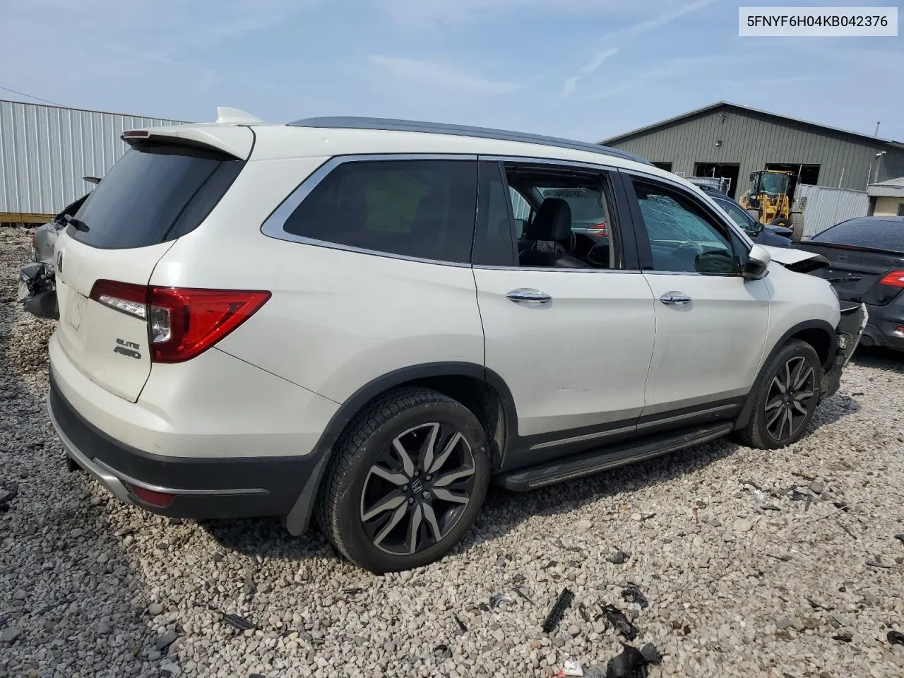 2019 Honda Pilot Elite VIN: 5FNYF6H04KB042376 Lot: 75815294