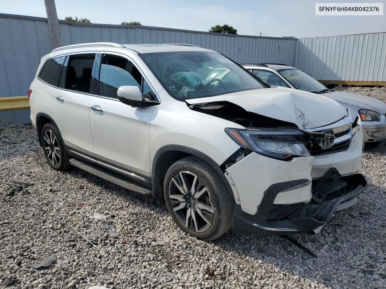 2019 Honda Pilot Elite VIN: 5FNYF6H04KB042376 Lot: 75815294