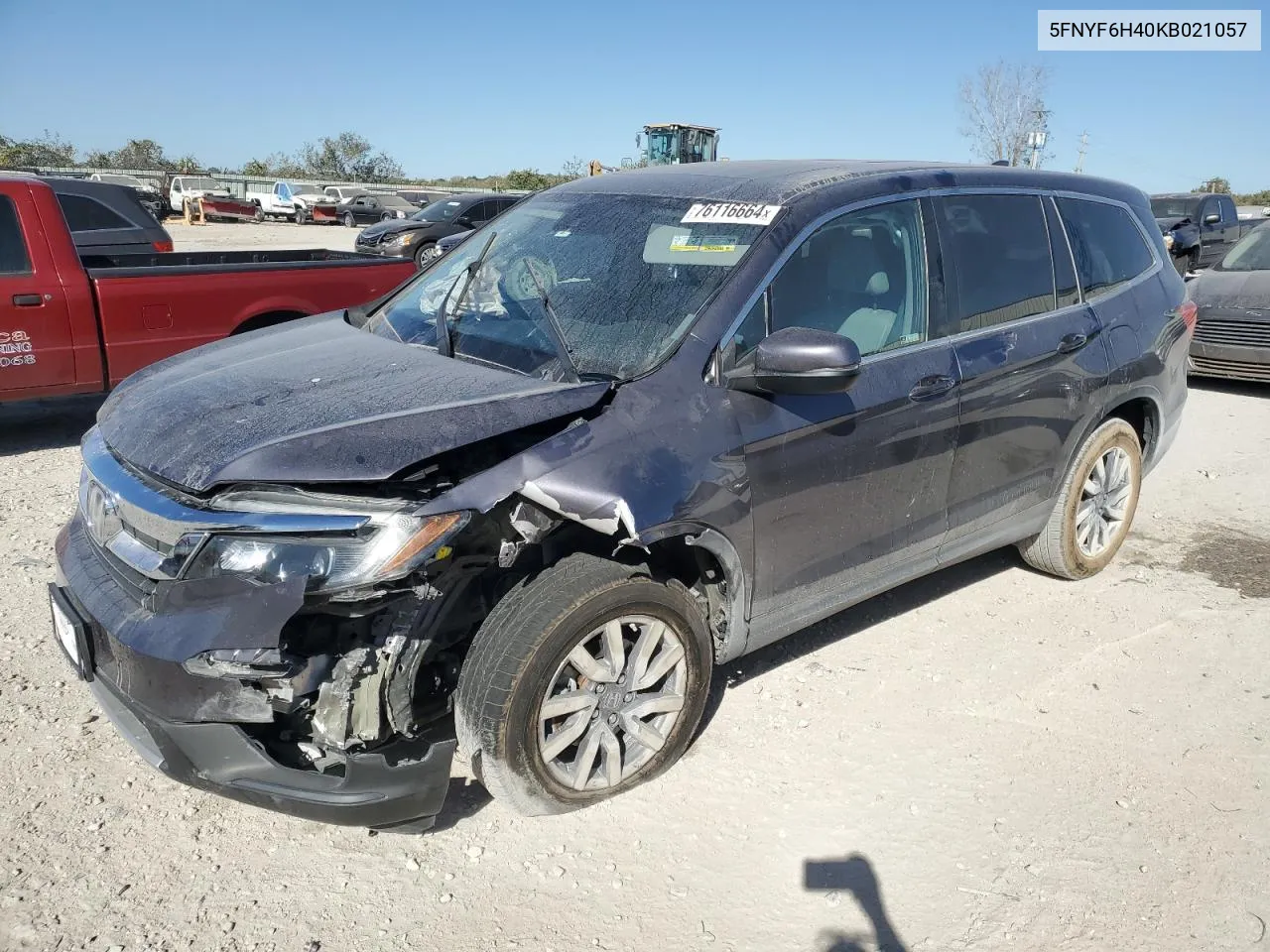 2019 Honda Pilot Exl VIN: 5FNYF6H40KB021057 Lot: 76116664